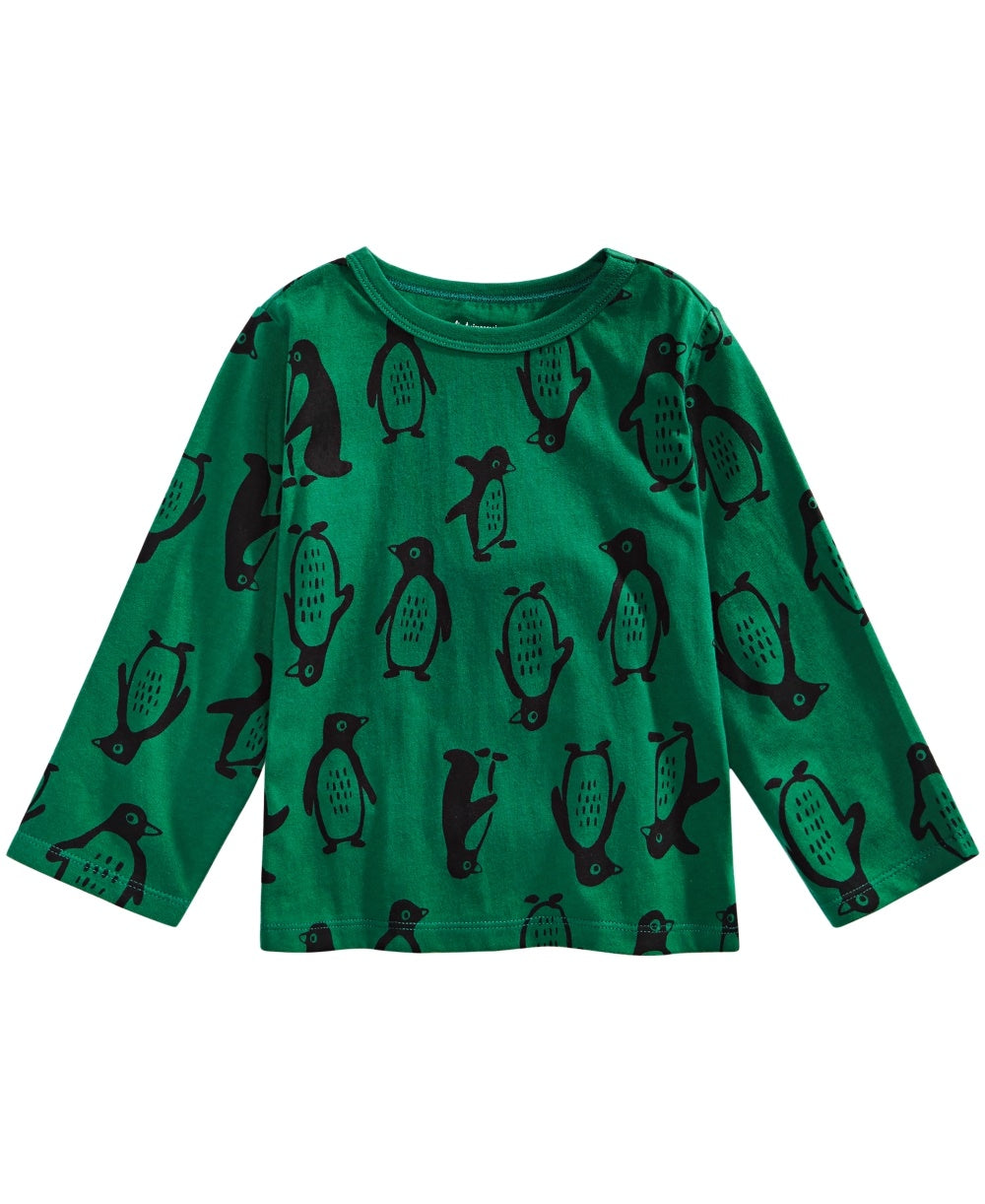 First Impressions Kid's Toddler Boys Penguin Print Cotton T Shirt Green Size 3T