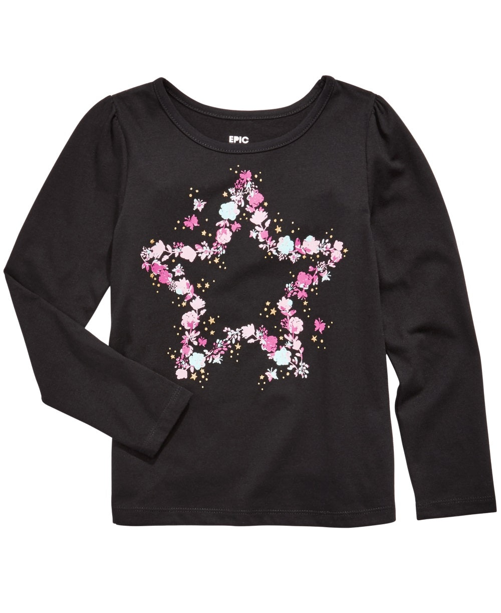 Epic Threads Toddler Girl's Butterfly Star T-Shirt Black Size 2T