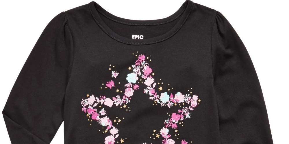 Epic Threads Toddler Girl's Butterfly Star T-Shirt Black Size 2T