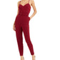 Bar III Women's Belted Crepe Jumpsuit Red Size 0