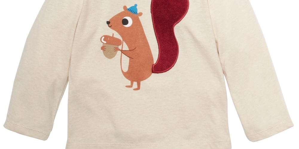 First Impressions Baby Boy's Long Sleeve Squirrel T-Shirt Beige Size 3-6MOS