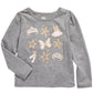 Epic Threads Kid's Little Girls Ballet Crown Long Sleeve T Shirt Gray Size 5