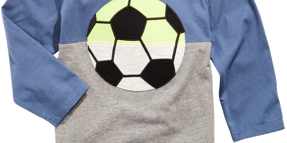 First Impressions Toddler Boys Soccer-Print Colorblocked T-Shirt Med Blue Size 3T REG