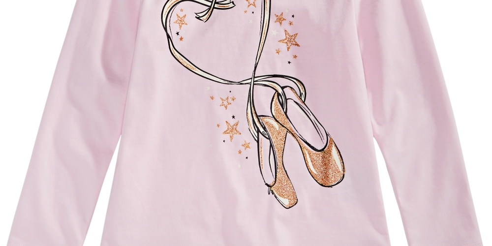 Epic Threads Little Girl's Ballet Slippers T-Shirt Pink Size 5