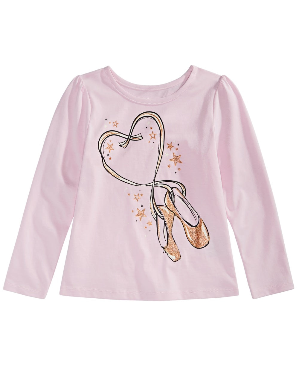 Epic Threads Kid's Toddler Girls Ballet Slippers T Shirt Pink Size 2T