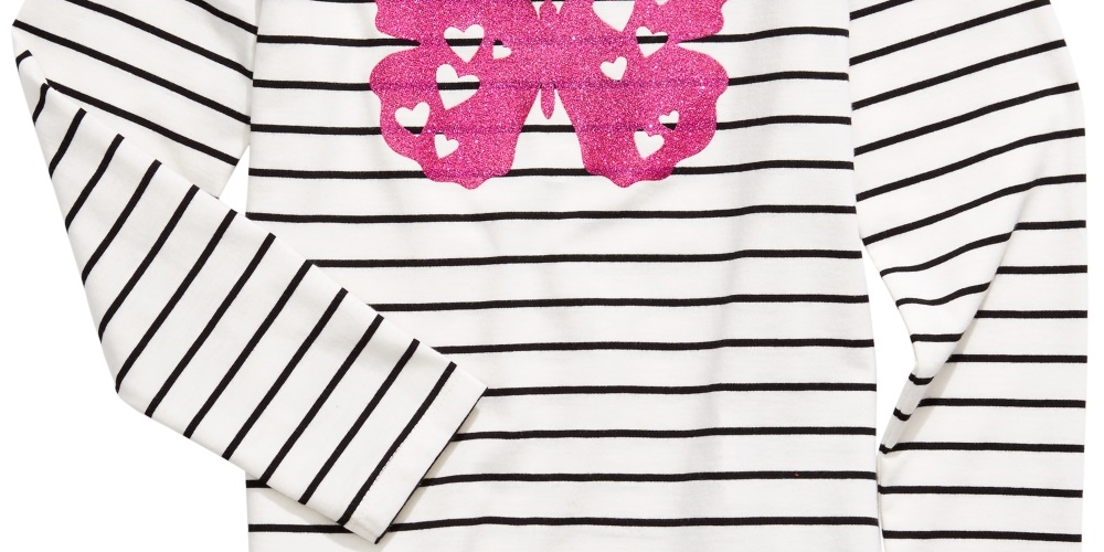 Epic Threads Kid's Little Girls Striped Butterfly T Shirt White Size 5