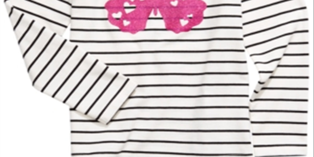 Epic Threads Little Girl's Striped Butterfly T-Shirt White Size 6
