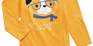 First Impressions Baby Boy's Cotton Smart Dog T-Shirt  Gold Size 12MOS