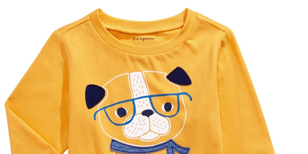 First Impressions Baby Boy's Cotton Smart Dog T-Shirt Gold Size 3-6 Months