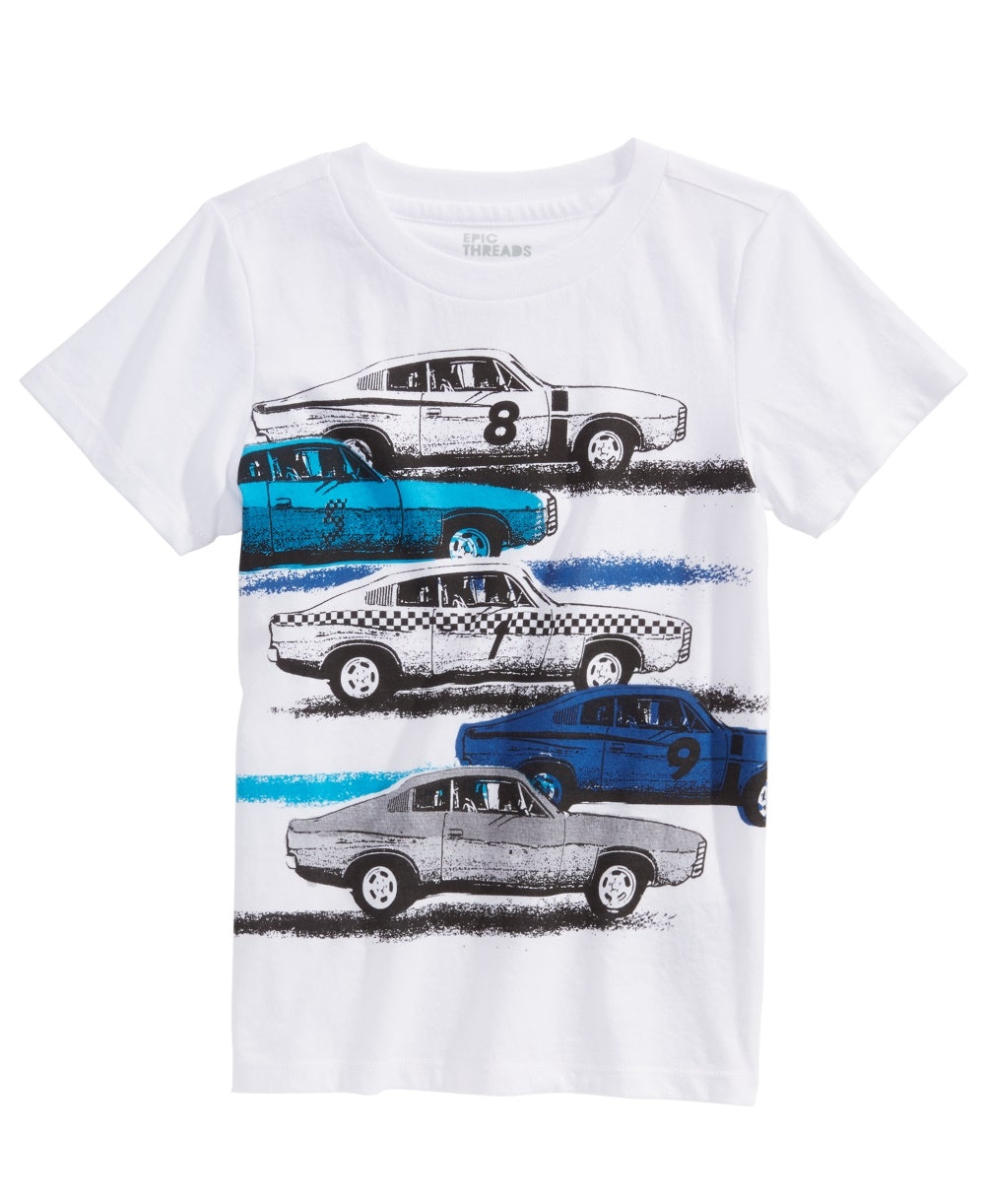 Epic Threads Kid's Little Boys Vintage Car T Shirt White Size 7