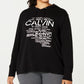 Calvin Klein Women's Performance Plus Size Logo Hoodie T Shirt Black Size 1X