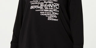 Calvin Klein Women's Performance Plus Size Logo Hoodie T Shirt Black Size 1X