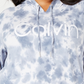Calvin Klein Women's Plus Size Sunburst Tie Dyed Logo Hoodie Top Blue Size 2X