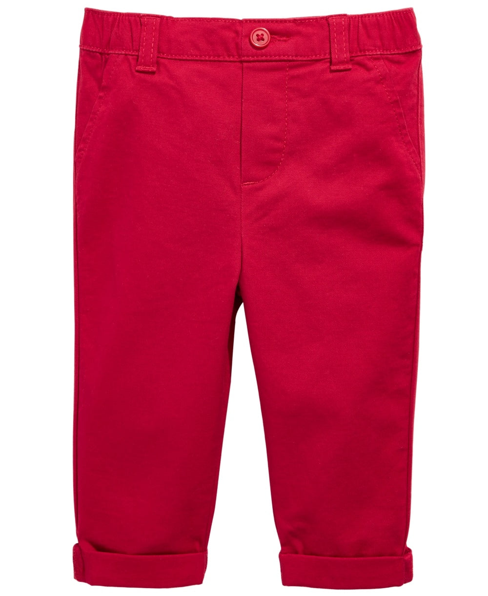 First Impressions Kid's Baby Boys Stretch Chino Pants Red Size 3