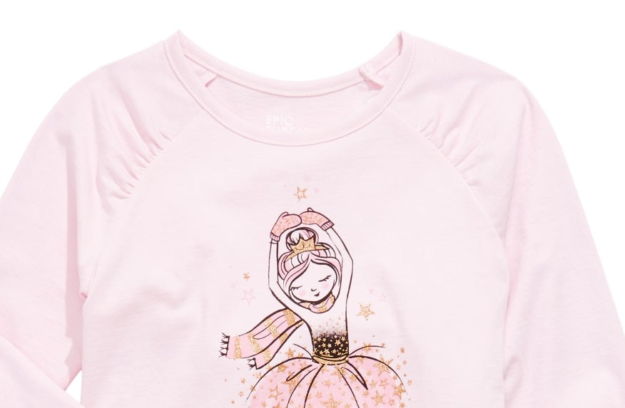 Epic Threads Little Girls Ballerina Ice Skater T-Shirt  Pink Size 5