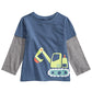 First Impressions Infant Boys Bulldozer Print Layered Look T-Shirt Med Blue Size 3-6MOS