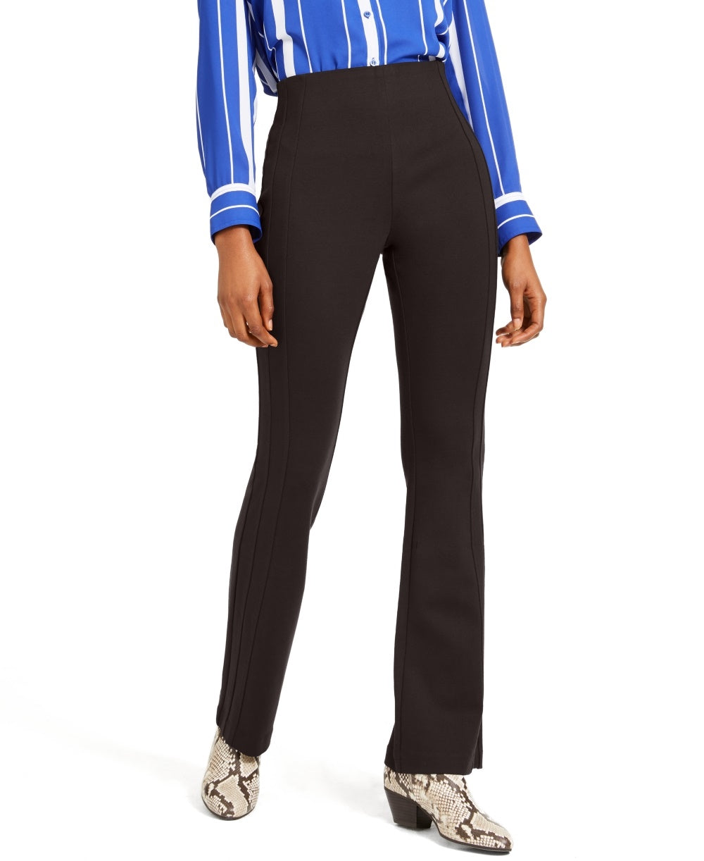 INC International Concepts Women's SeaPonte Knit Bootcut Pants Brown Size 18