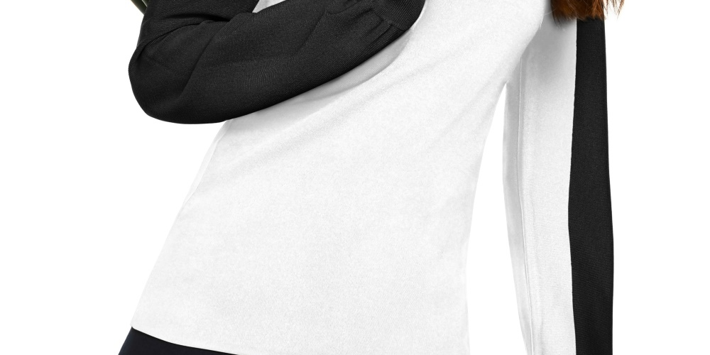 INC International Concepts Women's Colorblocked Sweater Black Size XX Large