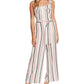 Vince Camuto Women's Canyon Stripe Sleeveless Linen Blend Jumpsuit Pink Size Medium