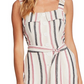 Vince Camuto Women's Canyon Stripe Sleeveless Linen Blend Jumpsuit Pink Size Medium