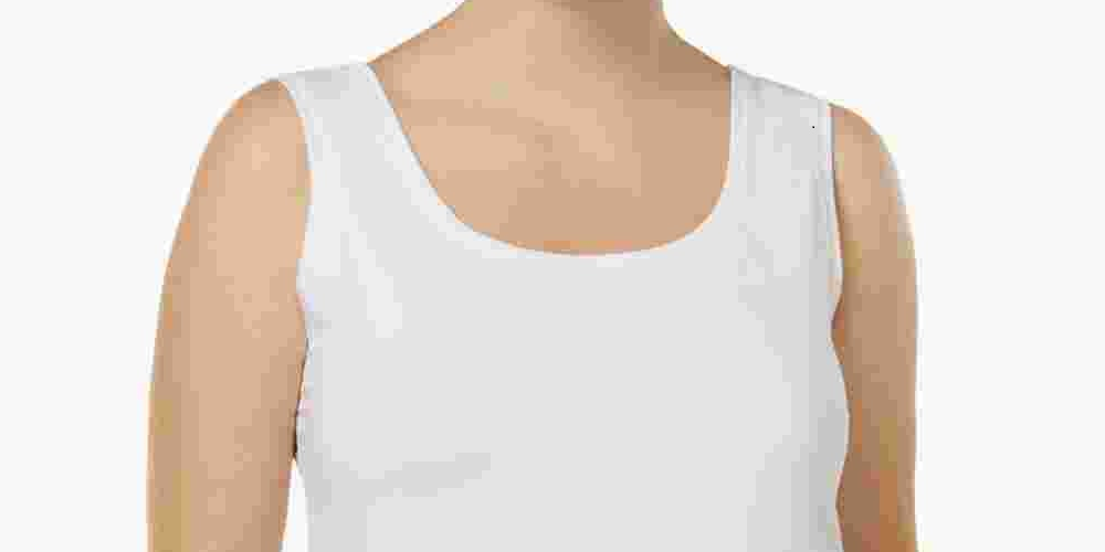 Alfani Women's Plus Size Scoop Neck Basic Tank White Size 1X