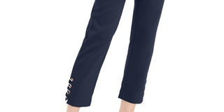 JM Collection Women's Tummy Control Hardware-Trim Ankle Pants Blue Size X-Large