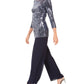 Jessica Howard Women's Sequin Top & Straight-Leg Pants Navy Size 12