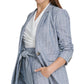 DKNY Women's Pinstripe One Button Blazer Blue Size 6