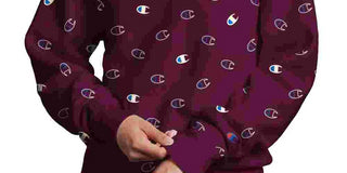 Champion Women's Logo Print Reverse Weave Sweatshirt Purple Size Medium