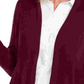 JM Collection Women's Petite Mixed-Ribbed Flyaway Cardigan Dark Purple Size PS