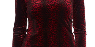 Vince Camuto Women's Moonlit Leopard Print Top Red Size X-Large