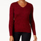 Karen Scott Women's Cotton Ribbed Marled Sweater Red Size Petite X-Large
