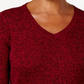 Karen Scott Women's Cotton Ribbed Marled Sweater Red Size -PS