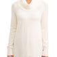 Style & Co Women's Ivory Heather Long Sleeve Crew Neck Sweater White Size PM