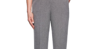 Alfred Dunner Women's Boardroom Mini Texture Pants Gray