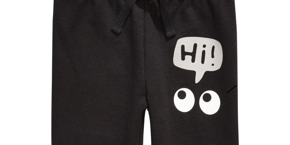 First Impressions Boy's Hi Print Jogger Pants Black Size 3MOS