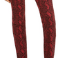 INC International Concepts Women's Incessential Snake Print Skinny Jeans Red Size 12