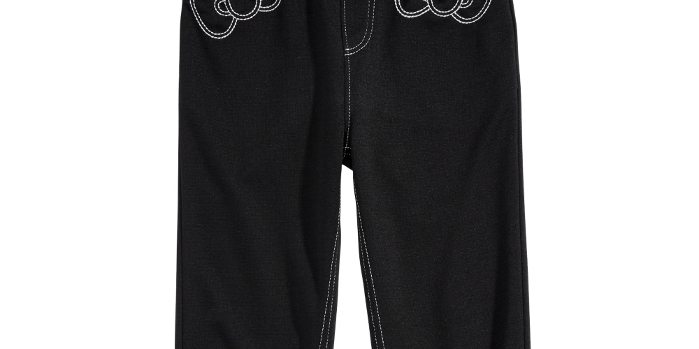 Hello Kitty Little Girls Embroidered Leggings Black Size 5