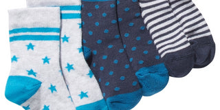 First Impressions Baby Boy's 3 Pk Printed Socks Blue Size 6-12 MOS
