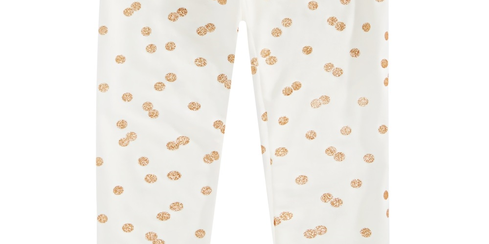 Epic Threads Toddler Girl's Glitter Dot Leggings White Size 4T