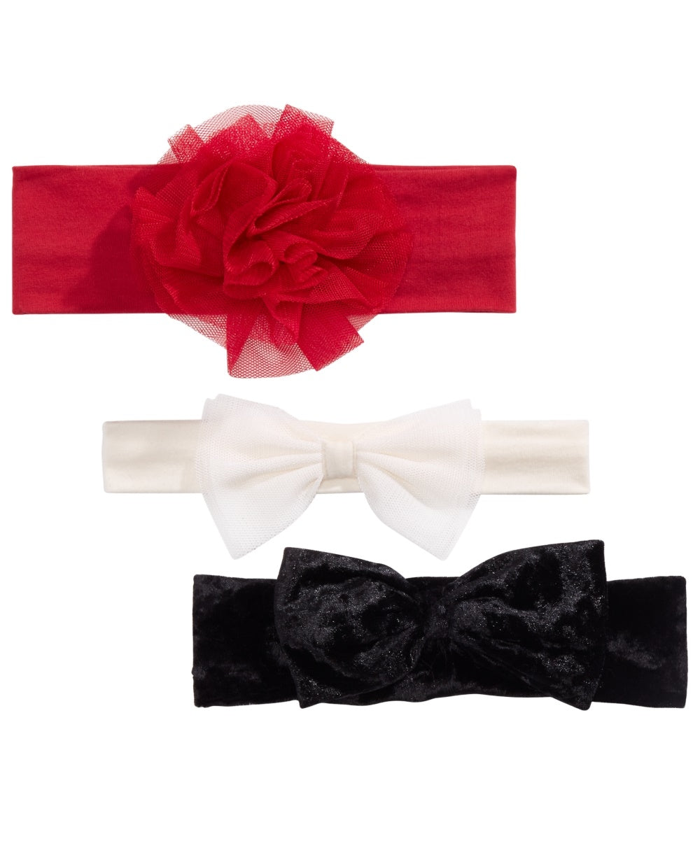 First Impressions Baby Girl's 3-Pk. Fancy Headbands  Pink Size Regular