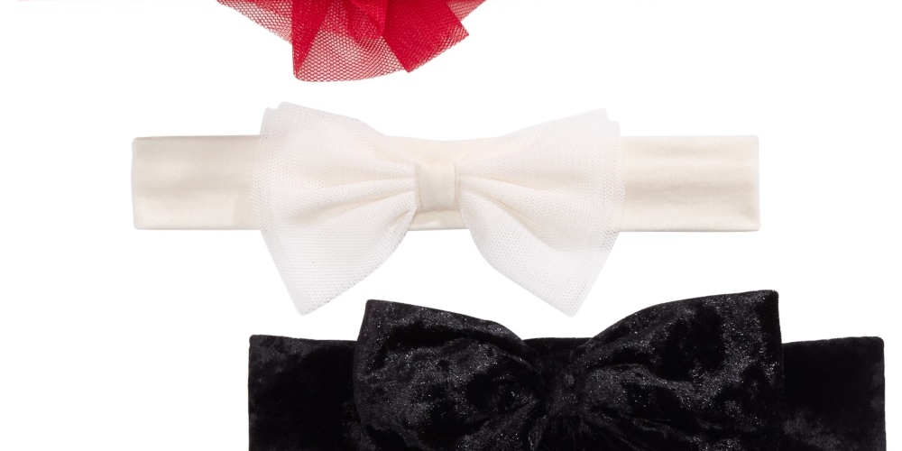 First Impressions Baby Girl's 3-Pk. Fancy Headbands  Pink Size Regular