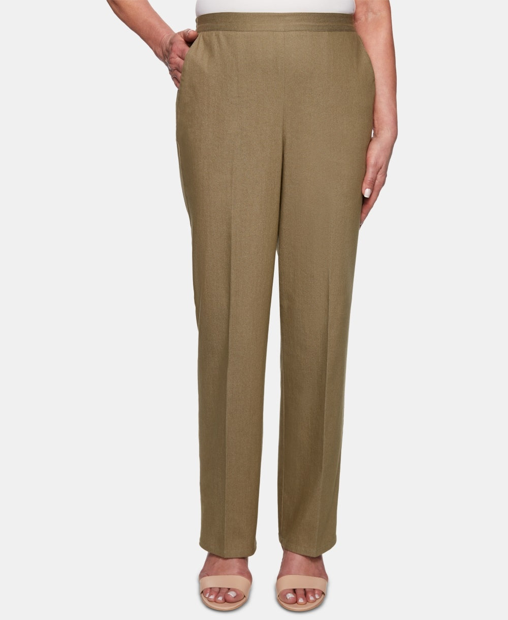 Alfred Dunner Women's Petite Lake Tahoe Pull-On Pants Green -14-