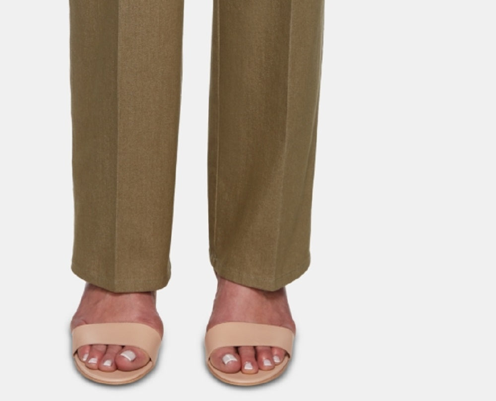 Alfred Dunner Women's Petite Lake Tahoe Pull-On Pants Green -14-