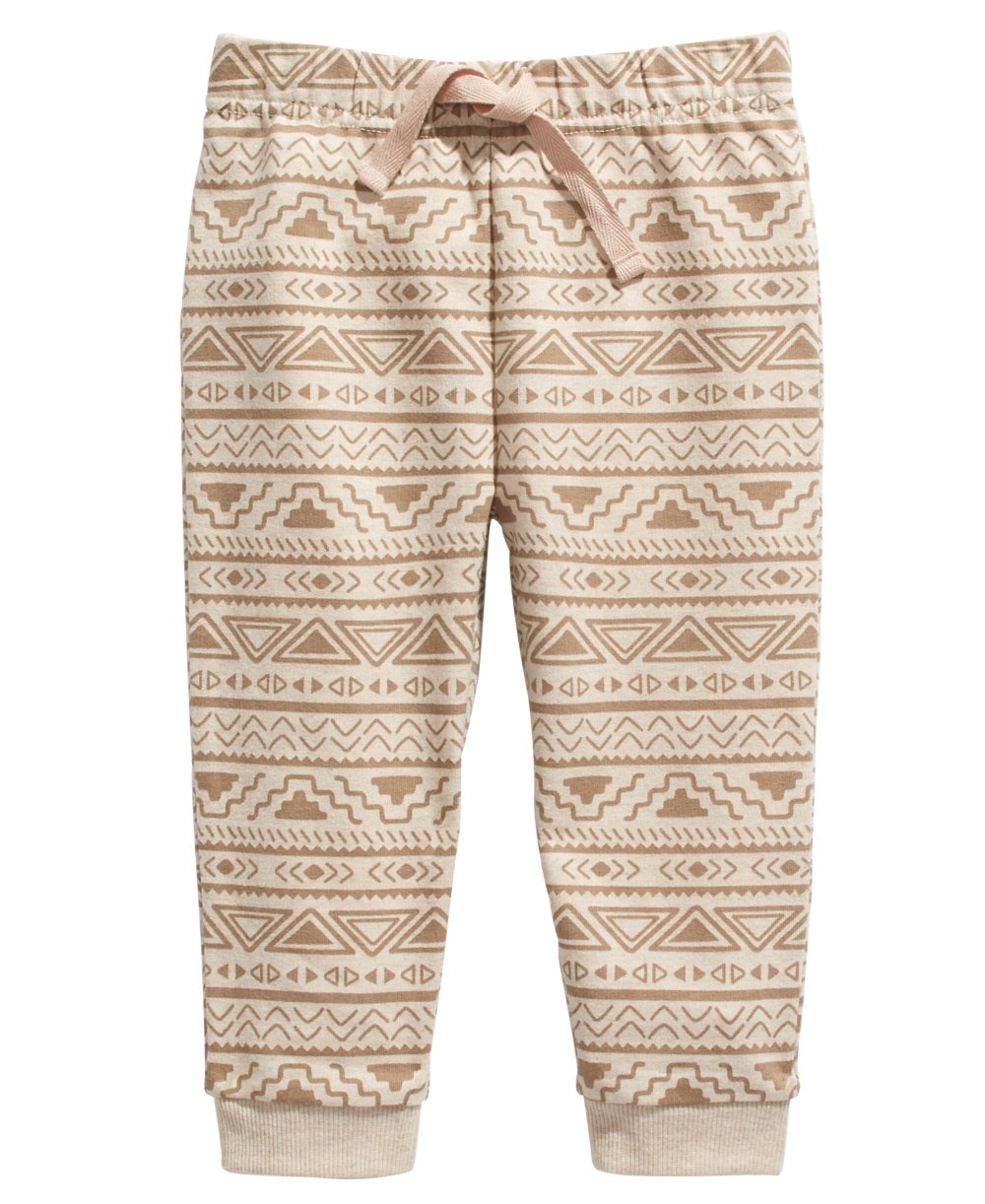 First Impressions Baby Boy's Geo Print Jogger Pants Beige Size 18MOS