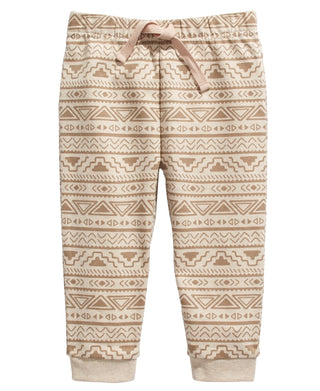 First Impressions Baby Boy's Geo Print Jogger Pants Beige Size 18MOS