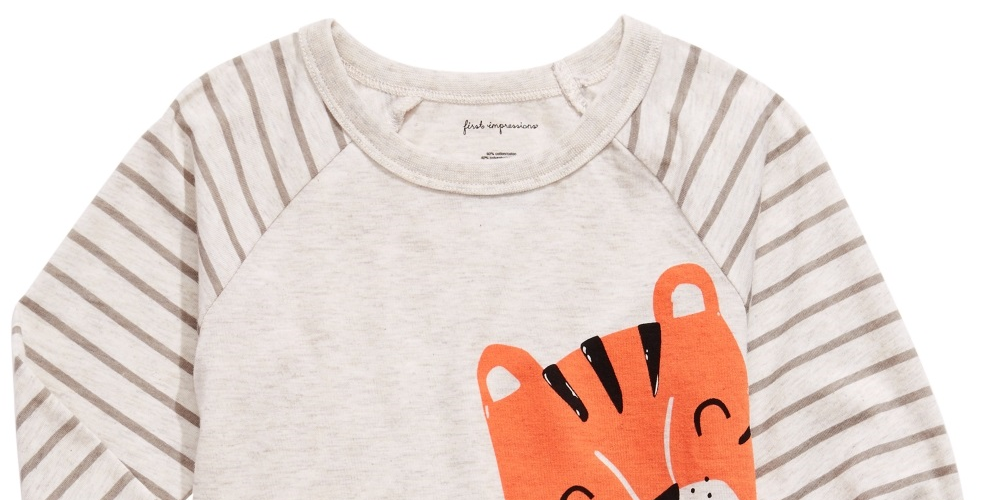 First Impressions Baby Boy's Tiger Print T-Shirt Beige Size 6-9 Months