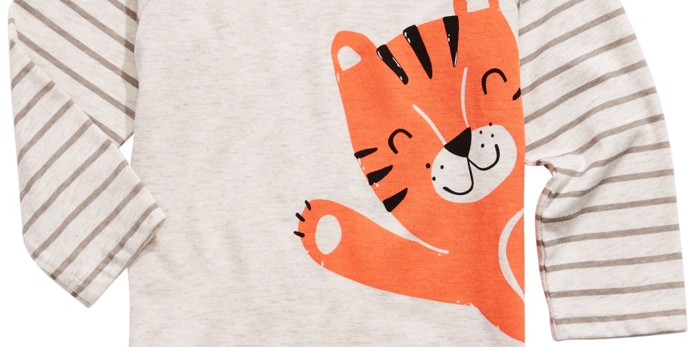 First Impressions Baby Boy's Tiger Print T-Shirt Beige Size 6-9 Months