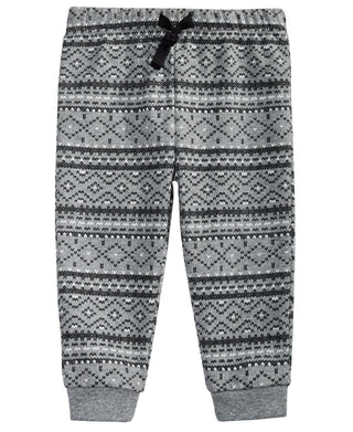 First Impressions Boy's Fair Isle Print Joggers Gray Size 6MOS