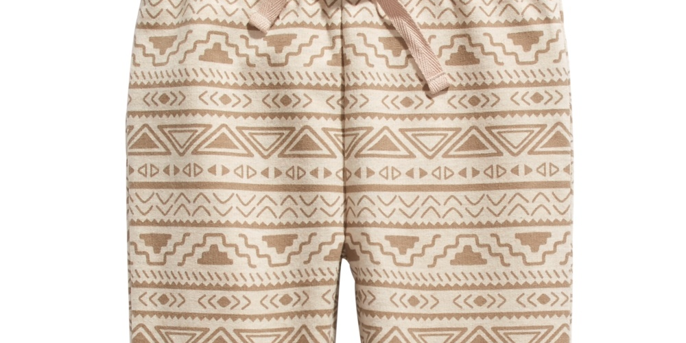 First Impressions Kid's Infant Boys Geo Print Joggers Vanila Bean Heather Beige Size 7